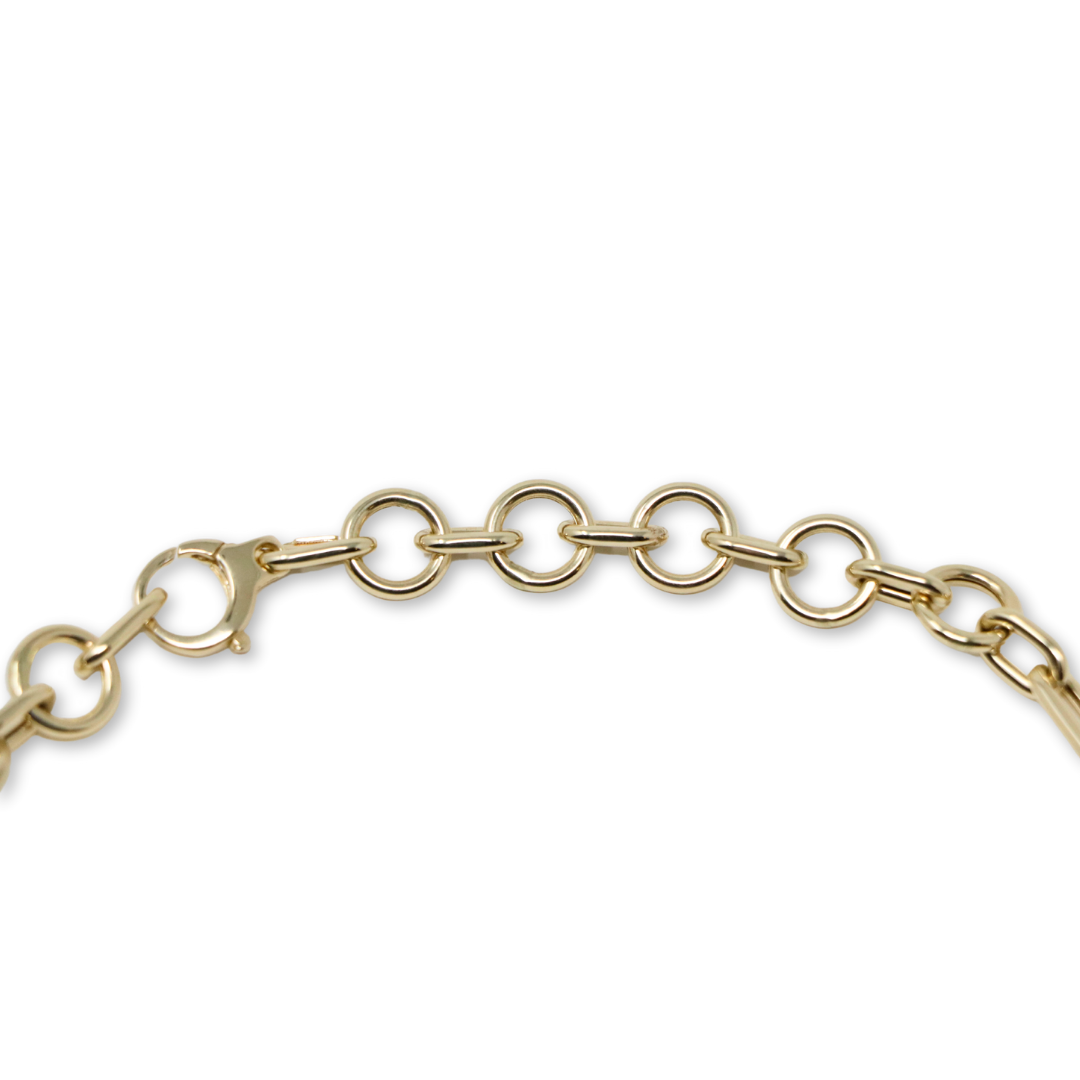 K2 Oval and Round Large Link Chain Necklace