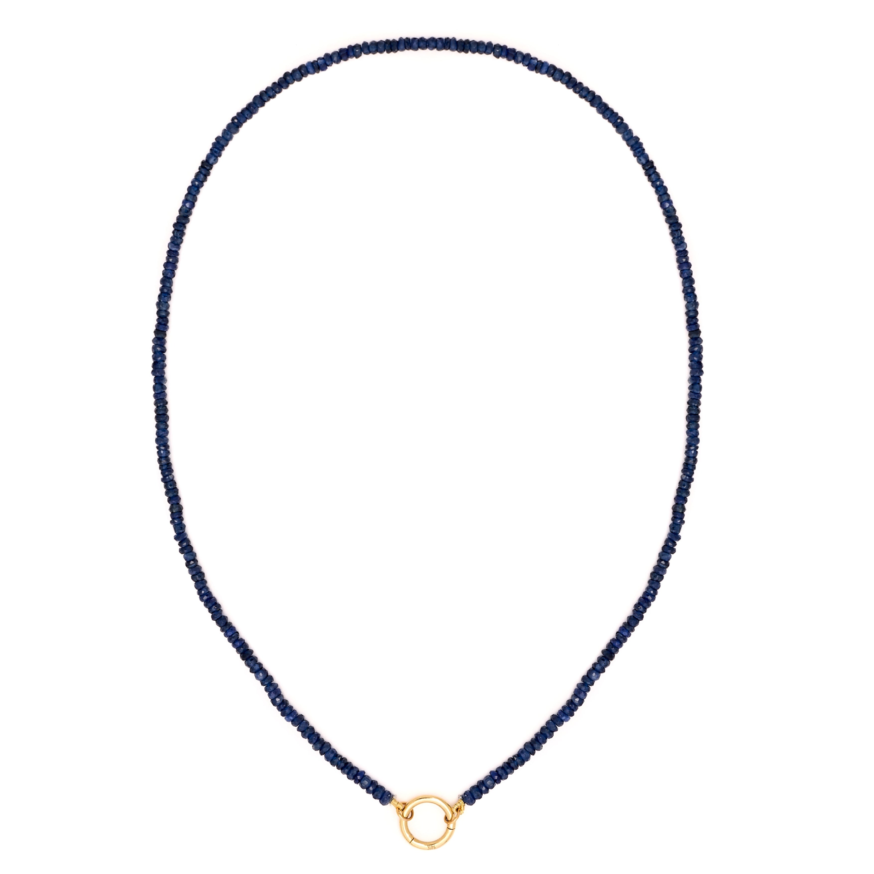 Blue Sapphire and 14k Charm Clasp Necklace