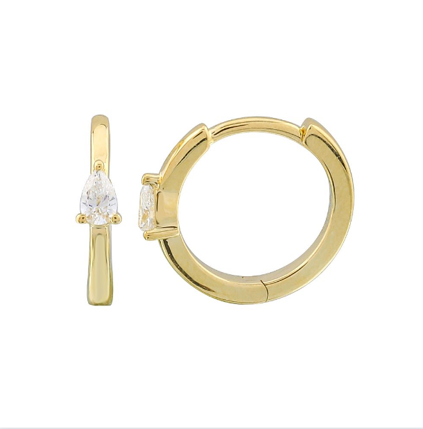 【Shapes Studio】10K Pearl Drop Huggiesピアス Pearl Drop Huggies [10K Solid Gold] – Shapes Studio