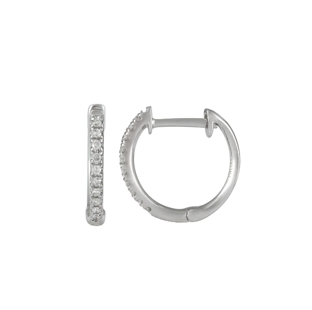 Diamond Huggie Earrings I 12mm