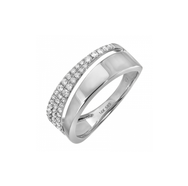 Tapering Diamond and Gold Wrap Ring