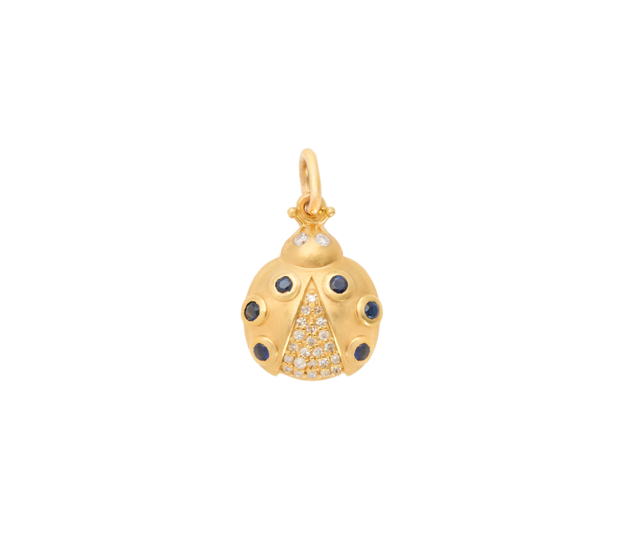 Ladybug Charm I Blue Sapphire or Emerald