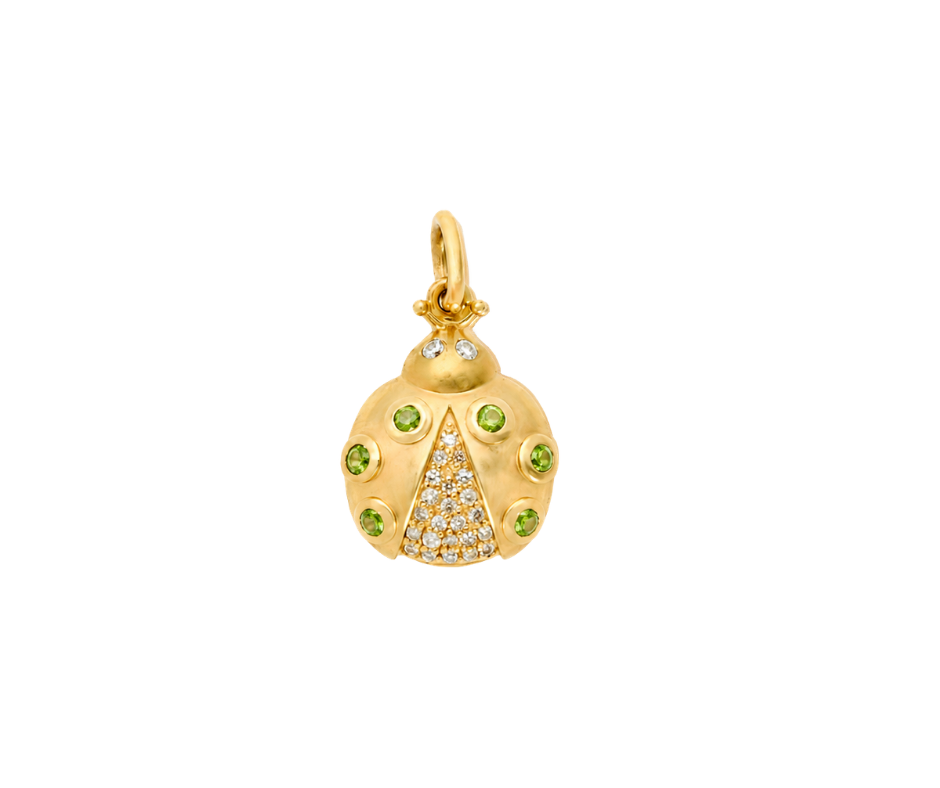 Ladybug Charm I Blue Sapphire or Emerald